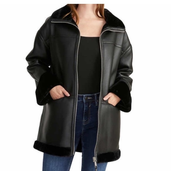 Rebecca Minkoff Black Leather Coat - Picture 3 of 7